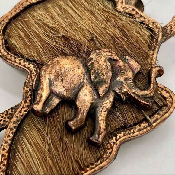 Copper Toned African Elephant Pendant Charm or Brooch Piece - Picture 1 of 16